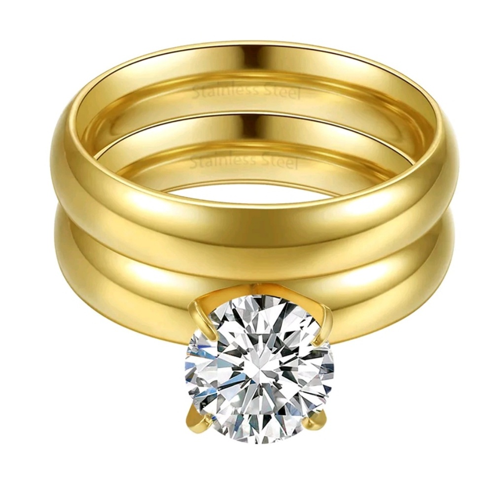 NEW Double baned Gold Stainless Steel Rings